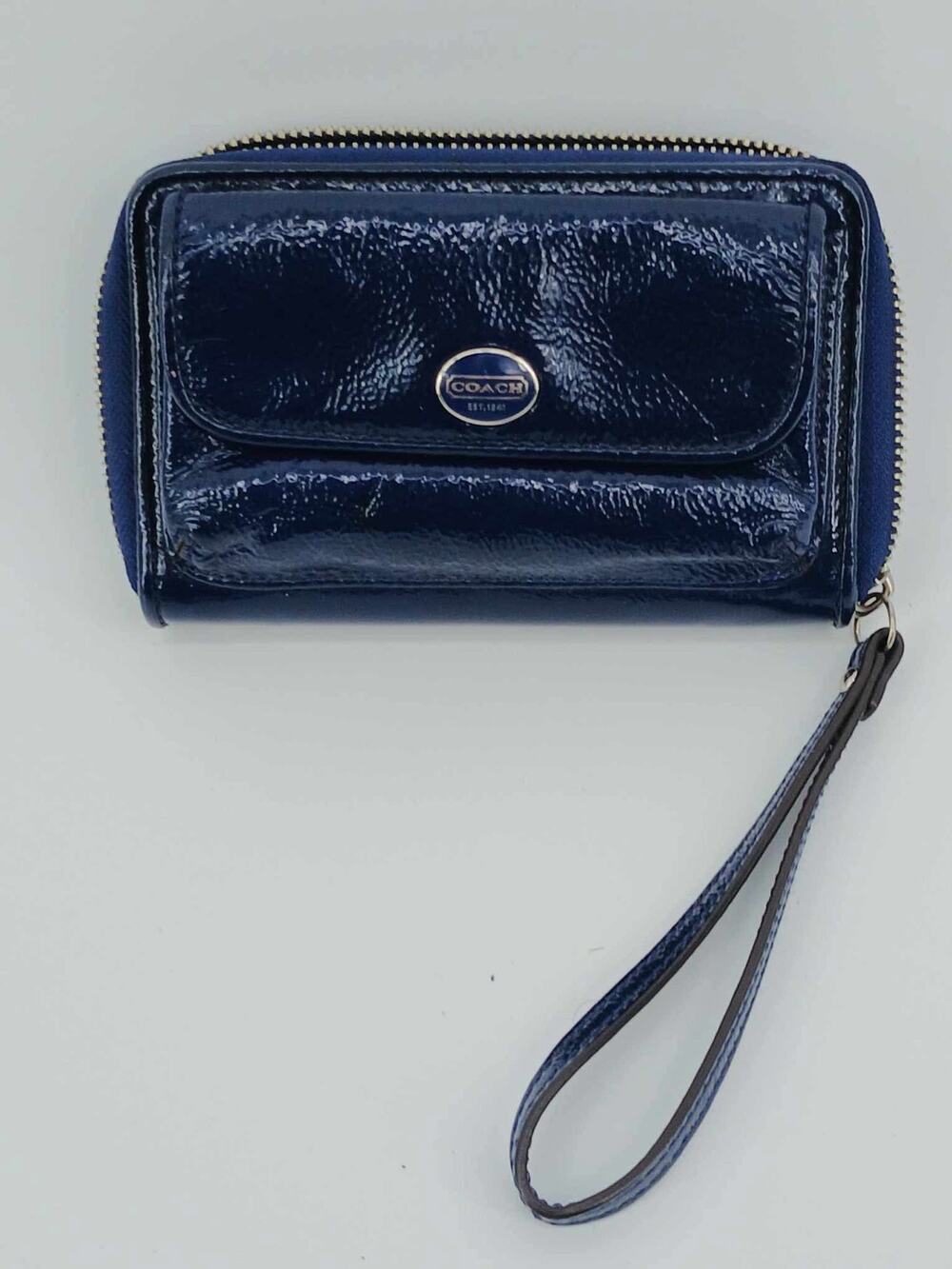 Coach Peyton Universal Zip wallet wristlet Navy Blue